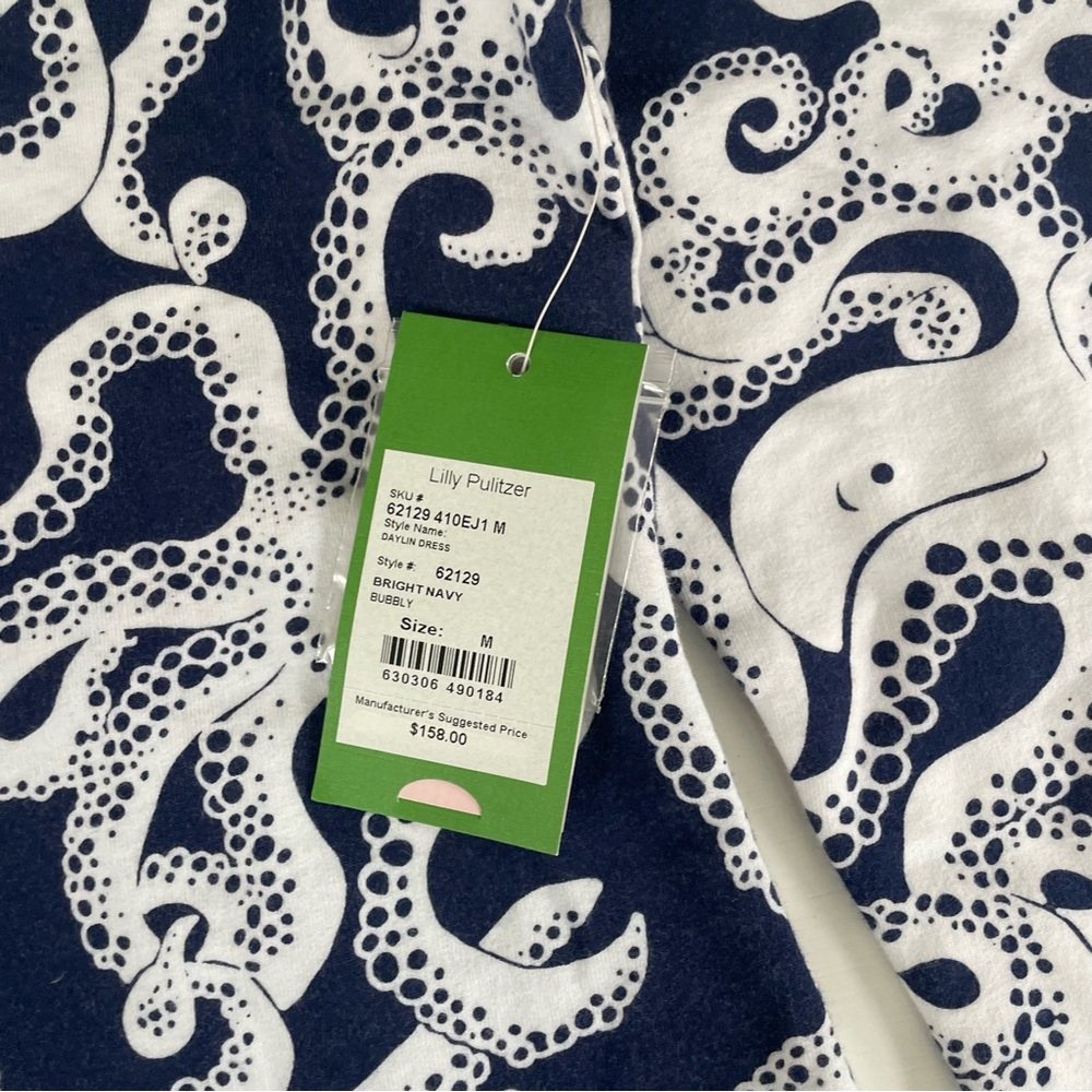 Lilly Pulitzer Daylin Octopus Preppy Coastal Chic Long Sleeve Dress size M - Picture 4 of 5
